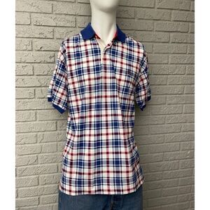 Vintage Tommy Hilfiger Men Short Sleeve Plaid Polo Shirt Size L